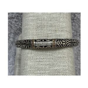 EFFY Balissima Sterling Silver 18K Diamond Hinged Cuff Bracelet #63819